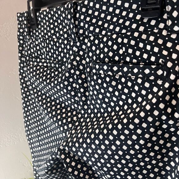 J. Crew stretch Capri pants dark navy white print curvy fit size 4 - Picture 6 of 14